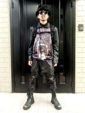 「JULIUS（ユリウス）のアイテム（帽子）」を使った、Royさん（メンズ・162cm）の春コーディネート