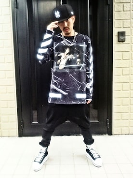 「off white（オフホワイト）のアイテム」を使った、Royさん（メンズ・162cm）の夏コーディネート