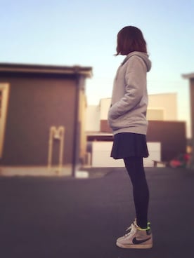 「スウェット×シャツ」｜sakuさん（レディース・160cm）の冬コーディネート