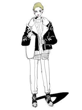 「VINTAGE（ヴィンテージ）のアイテム（ライダースジャケット）」を使った、SUKISUKIDAISUKIさん（レディース・161cm）の春コーディネート