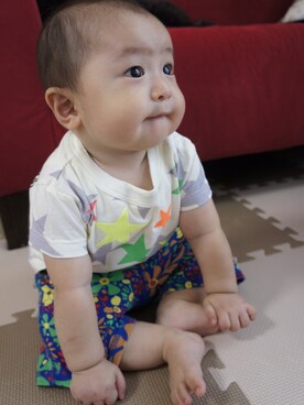 「BREEZE（ブリーズ）のアイテム（その他）」を使った、いっくんさん（メンズ・70cm）の夏コーディネート