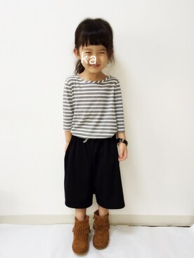 「CABANE de ZUCCa（カバンドズッカ）のアイテム」を使った、kannn さん（キッズ・100cm）の秋コーディネート