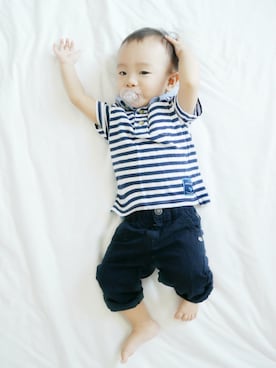 「ARMANI BABY（アルマーニベビー）のアイテム」を使った、Silasさん（キッズ・80cm）の秋コーディネート