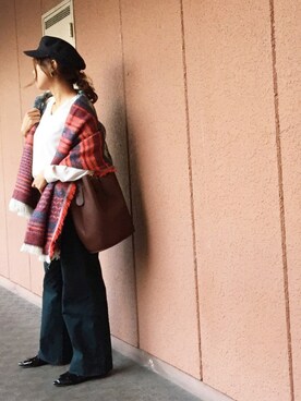 「passage mignon/flaneur（パサージュミニョンフラヌール）のアイテム（キャスケット）」を使った、toeさん（レディース・158cm）の秋コーディネート