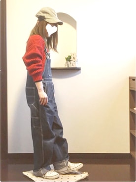 「ゆるカジ」｜「アイテム（キャップ）」を使った、sHimA*kOさん（レディース・153cm）の春コーディネート