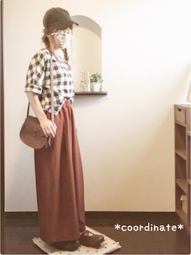 「RAY CASSIN（レイカズン）のアイテム（キャップ）」を使った、sHimA*kOさん（レディース・153cm）の夏コーディネート