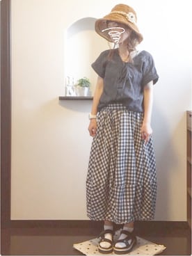 「ADPOSION（アドポーション）のアイテム（アナログ腕時計）」を使った、sHimA*kOさん（レディース・153cm）の夏コーディネート