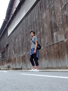 「JOURNAL STANDARD（ジャーナルスタンダード）のアイテム（T Shirts、グリーン系）」を使った、AiPaPaさん（メンズ）の夏コーディネート