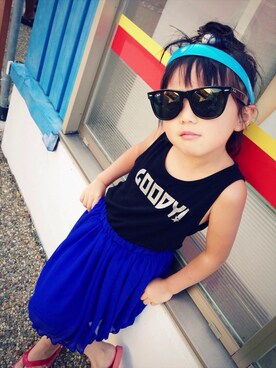 「Ray-Ban（レイバン）のアイテム（Sunglasses、ブラック系）」を使った、AiPaPaさん（メンズ）の夏コーディネート