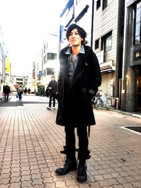 「ISAMU KATAYAMA BACKLASH（イサムカタヤマバックラッシュ）のアイテム（その他アウター）」を使った、Takuto Itouさん（メンズ・170cm）の冬コーディネート