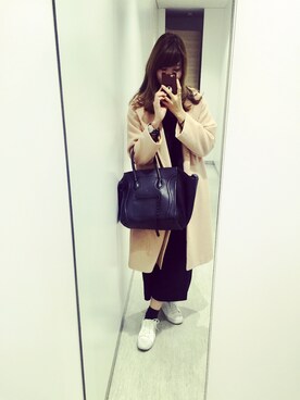 「SNIDEL（スナイデル）のアイテム（ピーコート）」を使った、sunnyyuiさん（レディース・165cm）の冬コーディネート