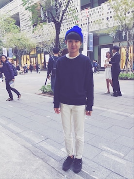 「UNIQLO Tシャツ」｜「アイテム（その他シューズ）」を使った、Jean さん（レディース・161cm）の冬コーディネート