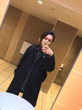「Calvin Klein（カルバン・クライン）のアイテム（チェスターコート）」を使った、KEISHOさん（メンズ・163cm）の冬コーディネート