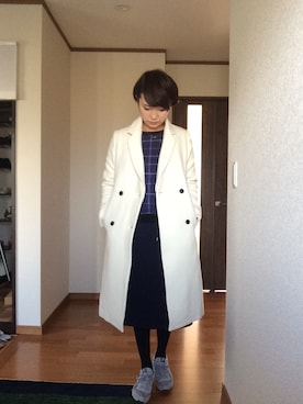 「ユナイテッドアローズ」｜「アイテム（チェスターコート）」を使った、Yuka SSsさん（レディース・161cm）の冬コーディネート
