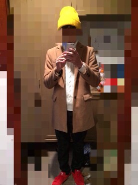 「アイテム（クラッチバッグ、グレー系）」を使った、なっかんさん（メンズ・180cm）の冬コーディネート