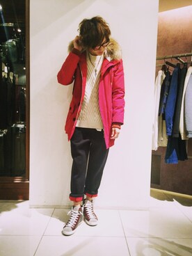 「AKM（エイケイエム）のアイテム（ダウンジャケット/コート）」を使った、そーふぃさん（メンズ・170cm）の秋コーディネート