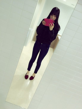 「黒ニット」｜  まさん（レディース・170cm）の冬コーディネート