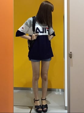 「ストリート系」｜「アイテム（サンダル）」を使った、ひ な ち ゃ す ☁️さん（レディース・160cm）の夏コーディネート