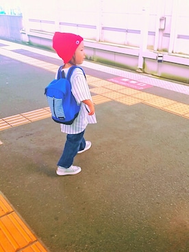 「WASK（ワスク）のアイテム（バッグ）」を使った、guttyさん（キッズ・110cm）の夏コーディネート