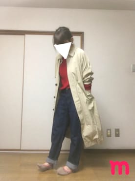 「ドルマンスリーブ」｜「アイテム（ステンカラーコート）」を使った、kanoさん（レディース・157cm）の秋コーディネート