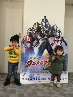 「OLD NAVY（オールドネイビー）のアイテム（ミリタリージャケット）」を使った、Rumiさん（キッズ・100cm）の冬コーディネート