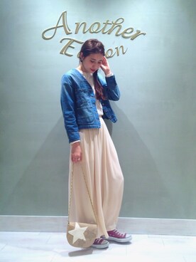 「Another Edition」｜「アイテム（デニムジャケット）」を使った、eeen52さん（レディース・158cm）の冬コーディネート