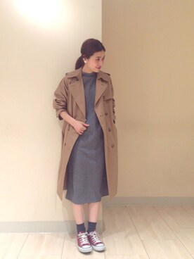 「Another Edition」｜「アイテム（トレンチコート）」を使った、eeen52さん（レディース・158cm）の冬コーディネート