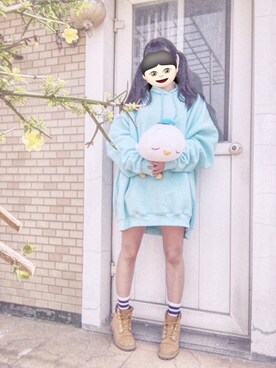 「アイテム（おもちゃ、ホワイト系）」を使った、3時さん（レディース・163cm）の春コーディネート