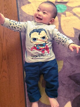 「アイテム（ママ＆ベビー、グリーン系）」を使った、yuitonn_rsさん（キッズ・70cm）の秋コーディネート