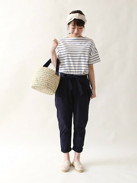 「リボン(モチーフ)」｜和泉さん（レディース・157cm）の夏コーディネート