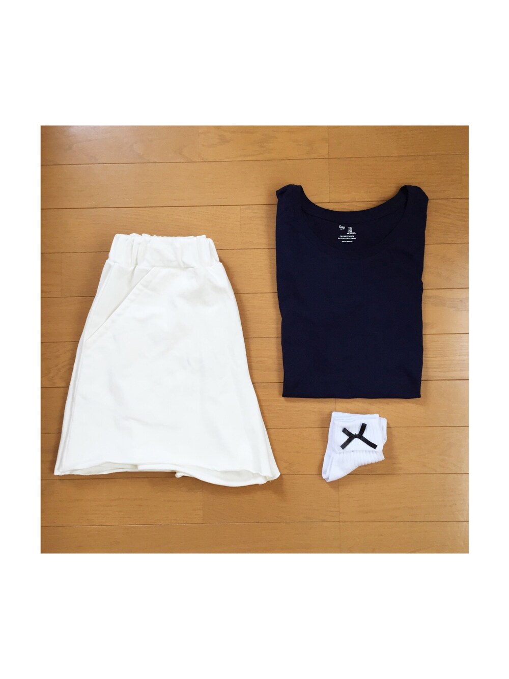 「GAP、Kastane、ショートパンツ、無地T、ショーパン、手抜き、センスが来い」｜「Kastaneのアイテム（パンツ、ホワイト系）」を使った、ayameさん（レディース・152cm）の夏コーディネートの1枚目の写真
