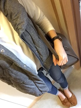 「M.deux（エムドゥ）のアイテム（パンツ）」を使った、16さん（レディース・155cm）の秋コーディネート