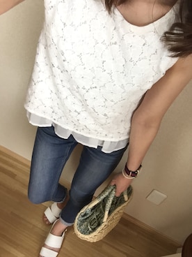 「M.deux（エムドゥ）のアイテム（パンツ）」を使った、16さん（キッズ・120cm）の夏コーディネート
