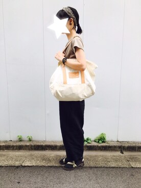 「COSMIC WONDER Light Source（コズミックワンダーライトソース）のアイテム（バッグ）」を使った、なたそんさん（レディース・164cm）の夏コーディネート