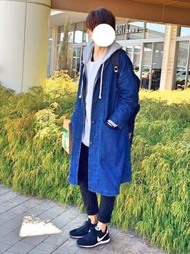 「GU（ジーユー）のアイテム（トレンチコート）」を使った、gakuさん（メンズ・173cm）の秋コーディネート