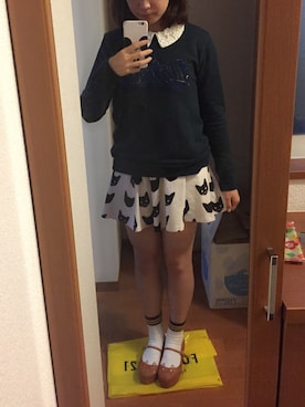 「軽井沢」｜セリザワ カナさん（レディース・157cm）の秋コーディネート