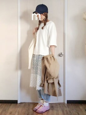 「マムジーンズ」｜ma-chiさん（レディース・162cm）の春コーディネート