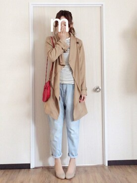 「マムジーンズ」｜ma-chiさん（レディース・162cm）の春コーディネート