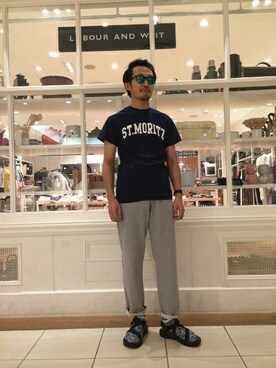 「AURALEE」｜大宮ルミネ店 スタッフさん（メンズ・170cm）の夏コーディネート