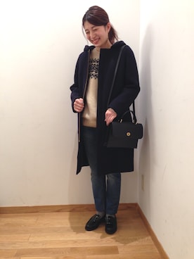 「フードコート」｜「アイテム（その他シューズ）」を使った、大宮ルミネ店 スタッフさん（レディース・155cm）の冬コーディネート