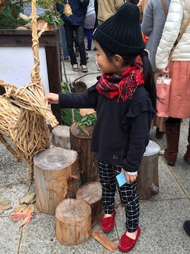 「プチプラミックス」｜「アイテム（モカシン/デッキシューズ）」を使った、emmaさん（キッズ・110cm）の秋コーディネート