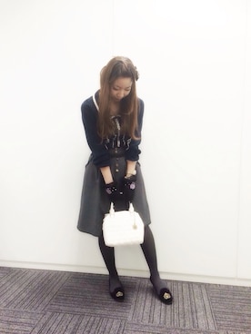 「axes femme（アクシーズファム）のアイテム（シューズ）」を使った、きよねさん（レディース・158cm）の冬コーディネート