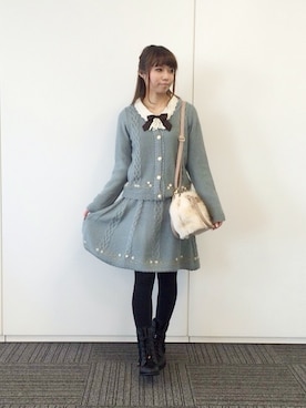 「axes femme（アクシーズファム）のアイテム（スカート）」を使った、きよねさん（レディース・158cm）の冬コーディネート