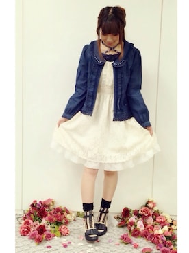 「axes femme（アクシーズファム）のアイテム（ワンピース/ドレス）」を使った、きよねさん（レディース・158cm）の冬コーディネート