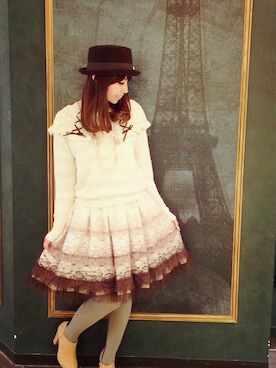 「axes femme（アクシーズファム）のアイテム（ニット/セーター）」を使った、きよねさん（レディース・158cm）の冬コーディネート