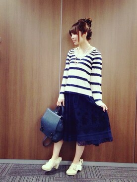 「axes femme（アクシーズファム）のアイテム（ニット/セーター）」を使った、きよねさん（レディース・158cm）の冬コーディネート