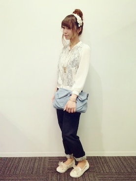 「axes femme（アクシーズファム）のアイテム（シューズ）」を使った、きよねさん（レディース・158cm）の春コーディネート