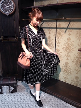 「axes femme（アクシーズファム）のアイテム（ワンピース/ドレス）」を使った、きよねさん（レディース・158cm）の秋コーディネート