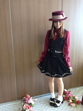 「axes femme（アクシーズファム）のアイテム（帽子）」を使った、きよねさん（レディース・158cm）の秋コーディネート