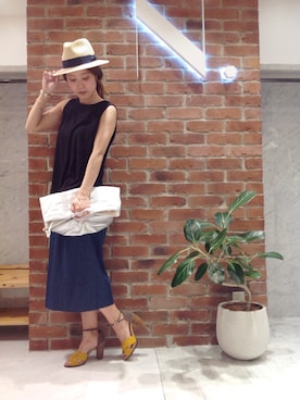 「N.（N. Natural Beauty Basic）（エヌエヌナチュラルビューティーベーシック）のアイテム（帽子）」を使った、SHIGAさん（レディース・166cm）の夏コーディネート